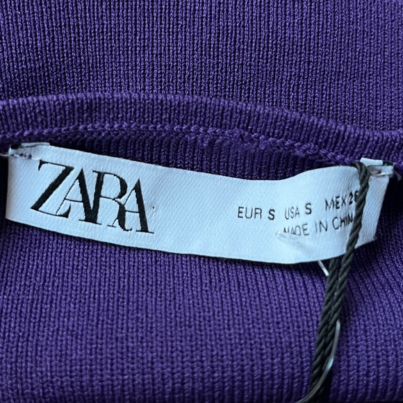 Zara Ribbed Halter Cropped Top Purple Size Small - Picture 9 of 12